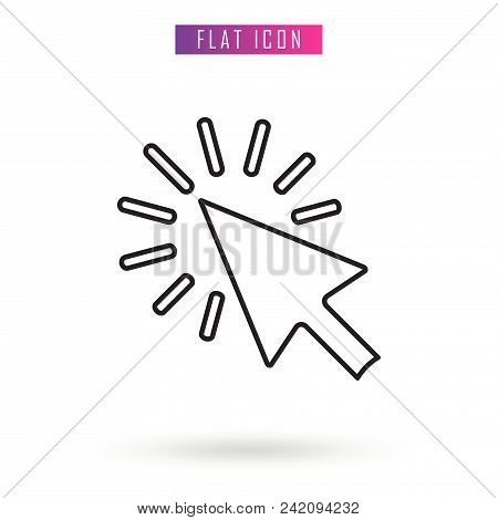 Mouse Click . Outline. Flat Vector Icon