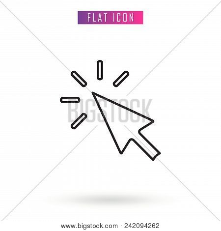 Mouse Click . Outline. Flat Vector Icon