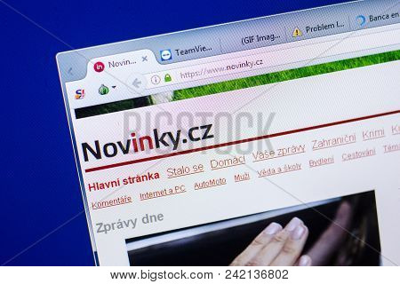 Ryazan, Russia - May 20, 2018: Homepage Of Novinky Website On The Display Of Pc, Url - Novinky.cz