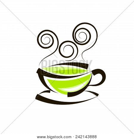 Vector Illustration Icon Of Green Tea Cup