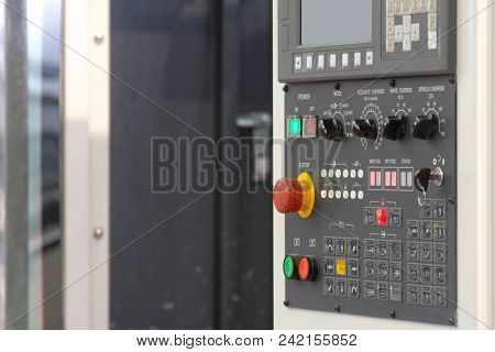 control panel of computerized numerical control metalworking machine