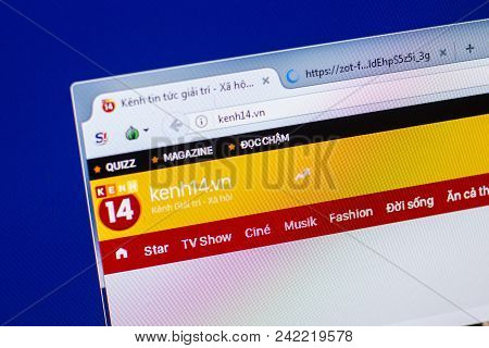 Ryazan, Russia - May 20, 2018: Homepage Of Kenh14 Website On The Display Of Pc, Url - Kenh14.vn