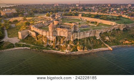 Aerial View On Citadel Of Ancient Fortress Akkerman Which Is On The Bank Of The Dniester Estuary, In