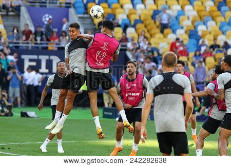 Kyiv, Ukraine - May 25, 2018: Liverpool Training Session Before Uefa Champions League Final 2018 Gam