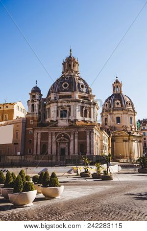 Old Santa Maria Di Loreto, St Maria Of Loreto, Church In Rome, Italy