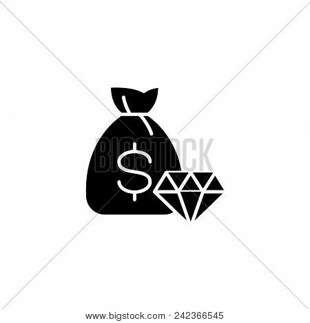 Commodity Exchange Game Black Icon Concept. Commodity Exchange Game Flat  Vector Website Sign, Symbo