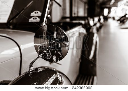 Berlin - May 06, 2018: Detail Of Rare Car Lagonda Lg45 Open Tourer, 1937. Close-up. Toning. Stylizat