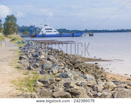 This Car Ferry Carries Cars Regularly Between The Group Of Four Islands In Moreton Bay To The Mainla