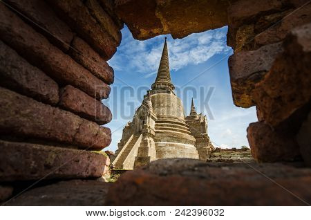 Ayutthaya Historical Park At The Thailand For Background.