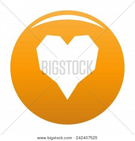 Angular Heart Icon. Simple Illustration Of Angular Heart Vector Icon For Any Design Orange