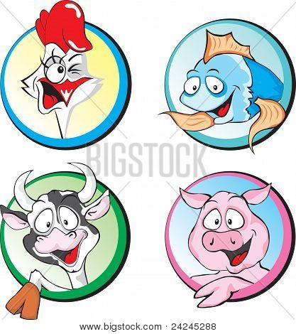 Kráva, vepřové, kuřecí, ryby masíčka