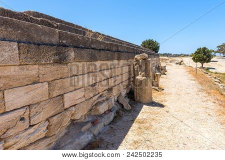 Ruilns In Ancient City Of Kamiros Located In The Northwest Of The Island Of Rhodes.