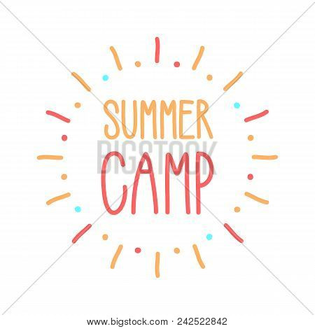 Summer Camp Hipster Emblem. Vector Design Logo Icon. Hand Drawn Doodle