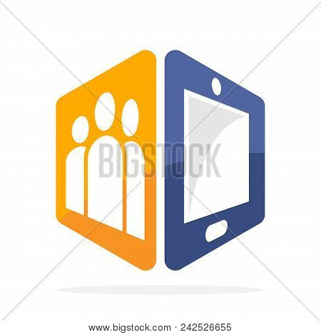 Vector Illustration Icon With The Concept Of Community-based Media With Mobile Smartphone Applicatio