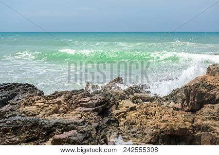 Beautiful Beach Scenary In South America Tropical Area