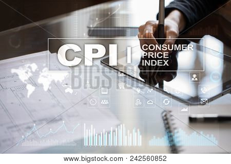 Cpi. Consumer Price Index Concept On Virtual Screen