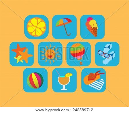 Summer Icon Set For Various Uses On Websites And In Print