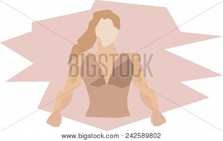 Silhouette Of A Girl In Pastel Colors. Vector Illustration