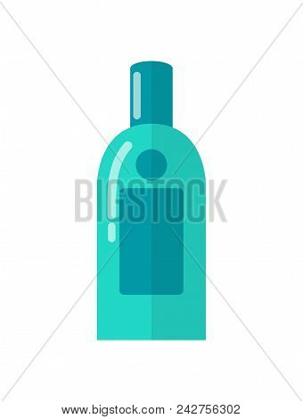Natural Micellar Water For Skincare In Blue Plastic Bottle Isolated Vector Illustration On White Bac