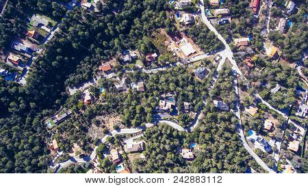 Suburbs Of Matadepera, Barcelona, Spain. Aerial View