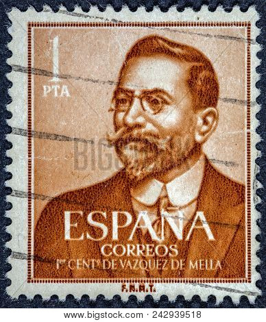 Spain - Circa 1961: A Stamp Printed In The Spain Shows Juan Vazquez De Mella