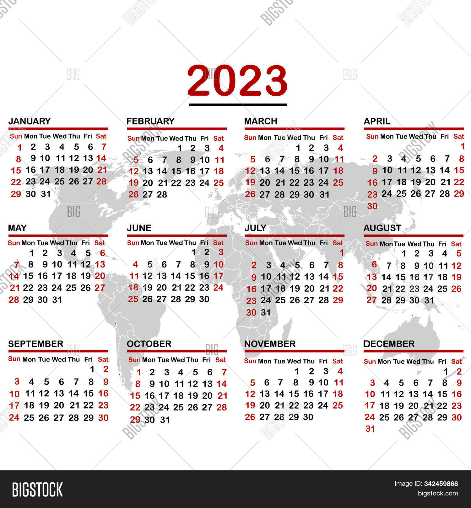 2023 Calendar Background 2023 Calendar World Vector & Photo (Free Trial) | Bigstock