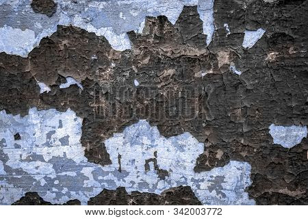 The Sprinkled Paint On The Old Wall Looks Like An Old Geographical Map Of Europe.