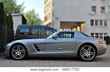 Warsaw, Poland, September  2015, Motor Car Mercedes-benz C197 Sls Amg At The City Street