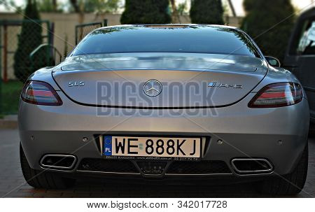 Warsaw, Poland, September  2015, Motor Car Mercedes-benz C197 Sls Amg At The City Street