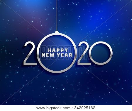 2020 Creative Happy New Year Blue Background Design