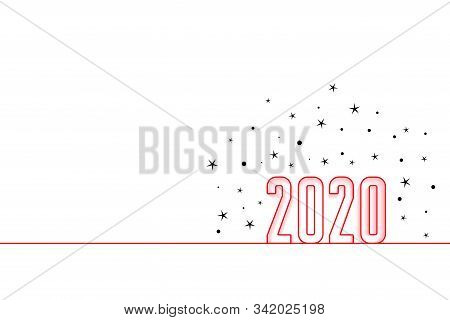 2020 Happy New Year Minimal Style Background Design
