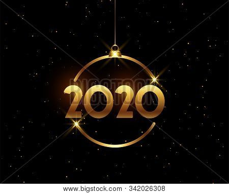 2020 Golden New Year Background With Sparkles Design