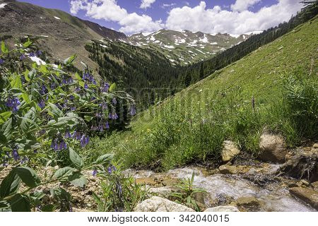 A Valley Into The Colorado Rocky Mountains.