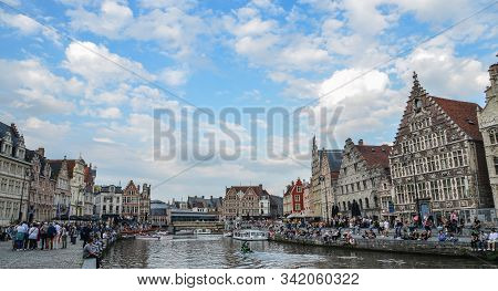 Panorama View Of Ghent Cityscape