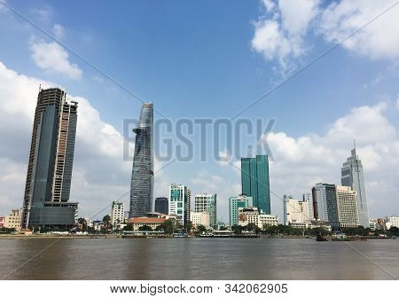Saigon, Vietnam - Mar 7, 2015. Panorama View Of Saigon, Vietnam. Saigon Is The Largest City In Vietn