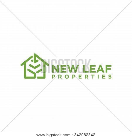 New Leaf Properties Logo Design Monoline Modern