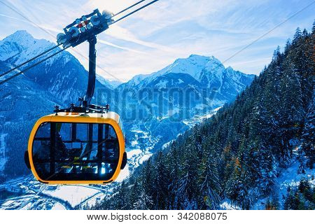 Cable Car In Penken Ski Resort At Tyrol In Austria