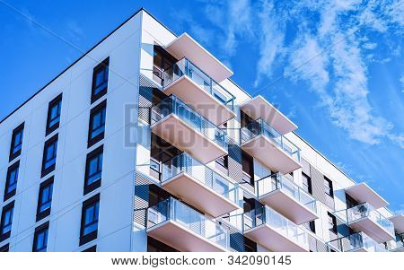 White Color Apartment Home House Residential Building Complex Real Estate Reflex