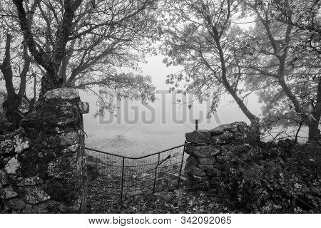 Landscape With Fog Near Montanchez. Extremadura. Spain.