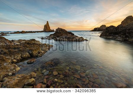 The Sirens Reef Is Located In The Natural Park Of Cabo De Gata. Andalucia. Spain.