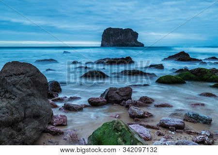 Landscape In Ballota Beach. Llanes. Asturias. Spain.