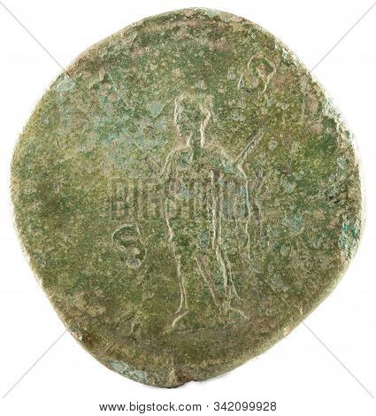 Ancient Roman Bronze Sertertius Coin Of Empress Julia Mamaea. Reverse.