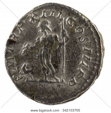 Ancient Roman Silver Denarius Coin Of Emperor Septimius Severus. Reverse.