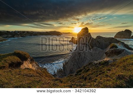 Sunset In The Urros De Liencres. Cantabria. Spain.