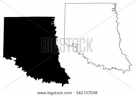 Sevier County, Arkansas (u.s. County, United States Of America,usa, U.s., Us) Map Vector Illustratio