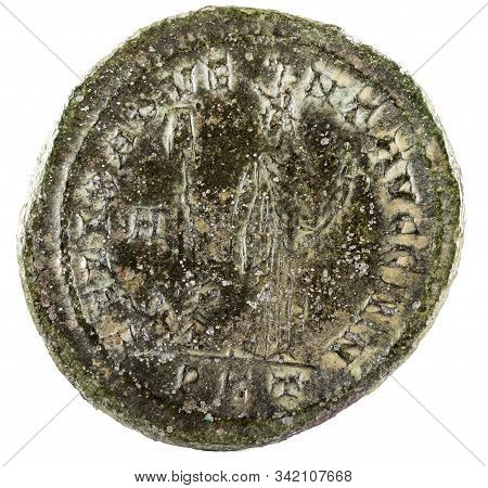 Ancient Roman Copper Coin Of Emperor Constantius Chlorus. Reverse.