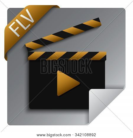 Flv Video Format File Icon Vector Design Illustration
