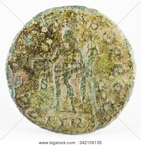 Ancient Roman Copper Coin Of Emperor Constantine I Magnus. Reverse.