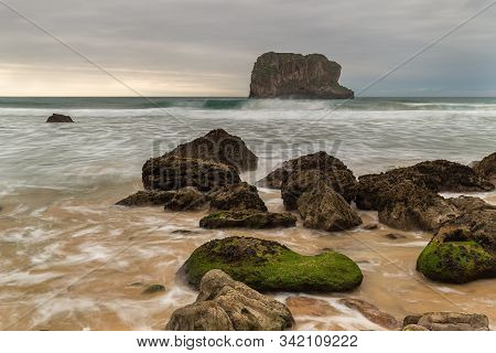 Landscape In Ballota Beach. Llanes. Asturias. Spain.