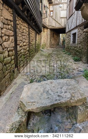 Typical Narrow Alley In The Historic Village Of La Alberca. Spain.